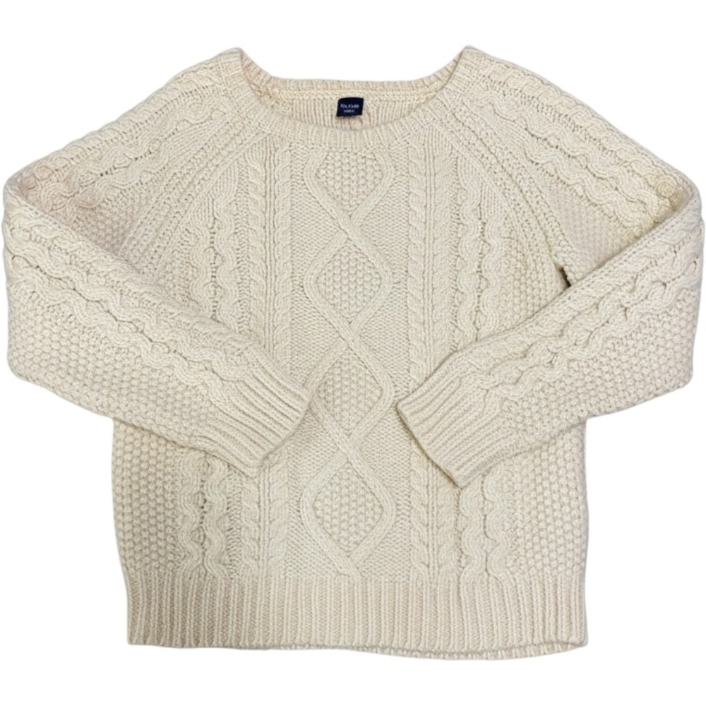 babyGap Cable Knit Sweater Toddler 5T Cream Wool Blend Fisherman Preppy